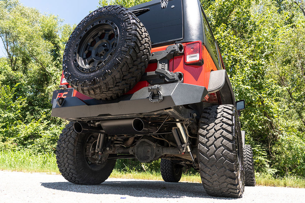 Rough Country Exhaust Jeep Dual Outlet Performance Exhaust - Black 07-18 Wrangler JK Rough Country - Rough Country - 96002A