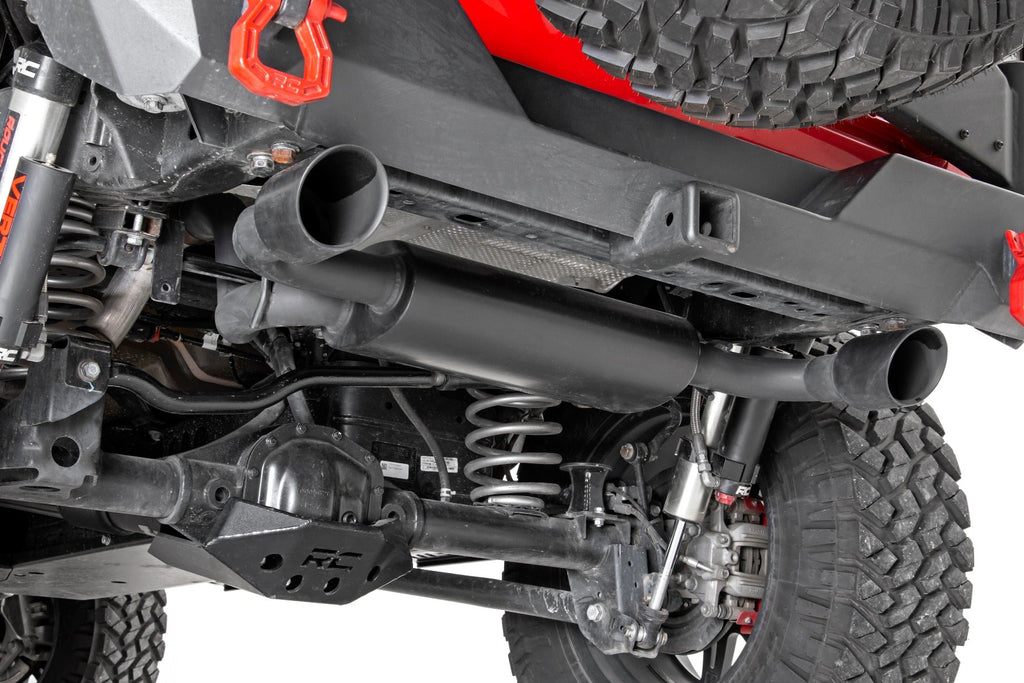 Rough Country Exhaust Jeep Dual Outlet Performance Exhaust - Black 18-20 Wrangler JL/JLU Rough Country - Rough Country - 96003