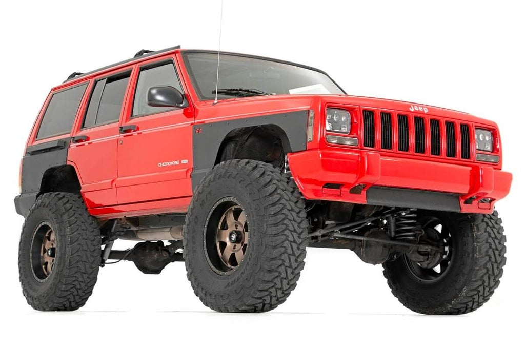Rough Country Quarter Panel Armor Jeep Front & Rear Upper and Lower Quarter Panel Armor-84-96 Cherokee XJ Rough Country - Rough Country - 10580