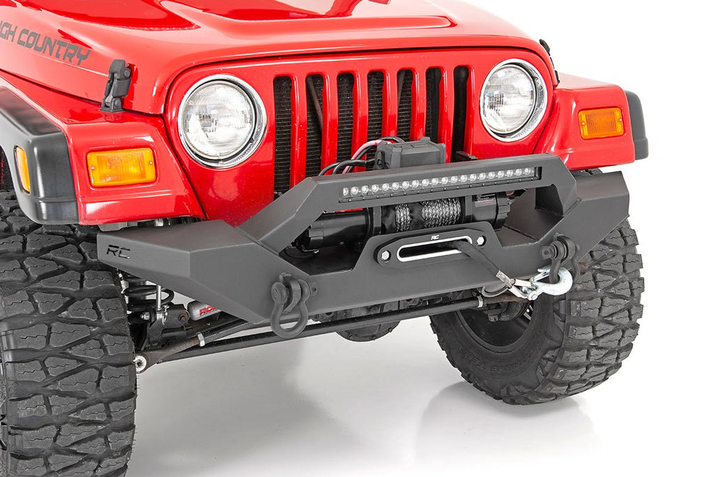 Rough Country Front Bumpers Jeep Full Width Front LED Winch Bumper 87-06 Wrangler YJ/TJ Rough Country - Rough Country - 10595