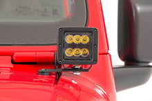 Load image into Gallery viewer, Rough Country LED Light Pods Jeep JL/Gladiator 2 Inch LED Lower Windshield Kit Black Series For 18-Pres Wrangler JL/20-Pres Gladiator Rough Country - Rough Country - 70052