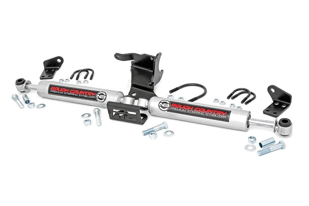 Rough Country Steering Stabilizer Jeep N3 Dual Steering Stabilizer 18-20 Wrangler JL Gladiator JT Rough Country - Rough Country - 87304