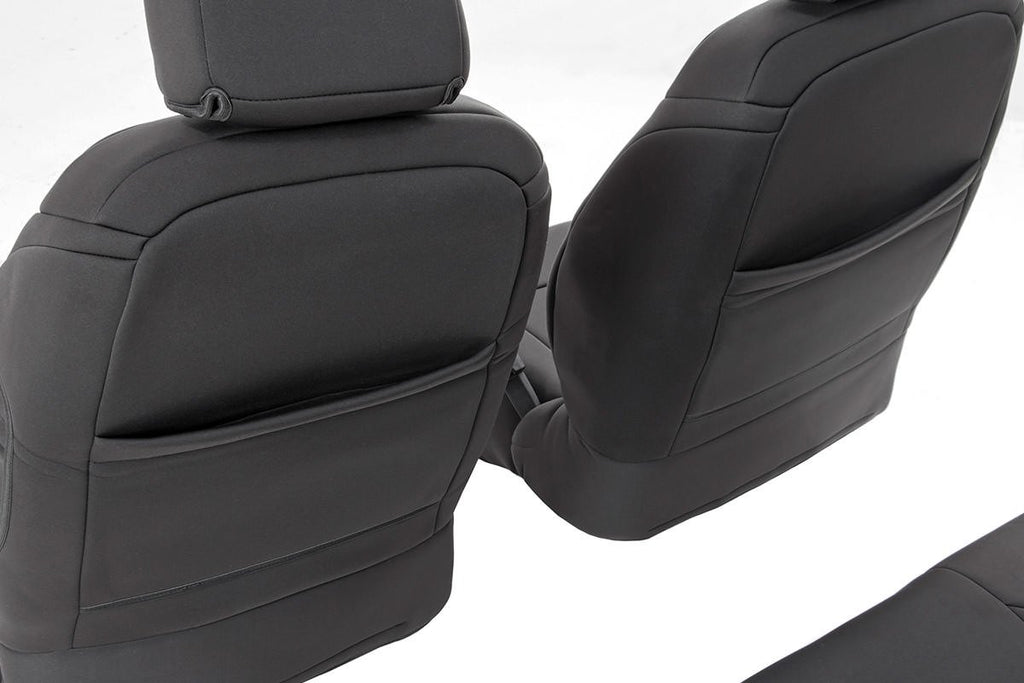 Rough Country Seat Cover Jeep Neoprene Front Seat Cover Black 13-18 Wrangler JK Unlimited Rough Country - Rough Country - 91004F
