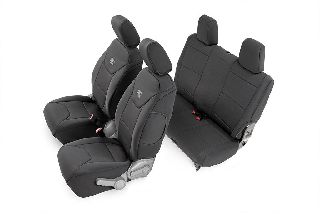 Rough Country Seat Cover Jeep Neoprene Seat Cover Set Black 07-10 Wrangler JK 2 Door Rough Country - Rough Country - 91005