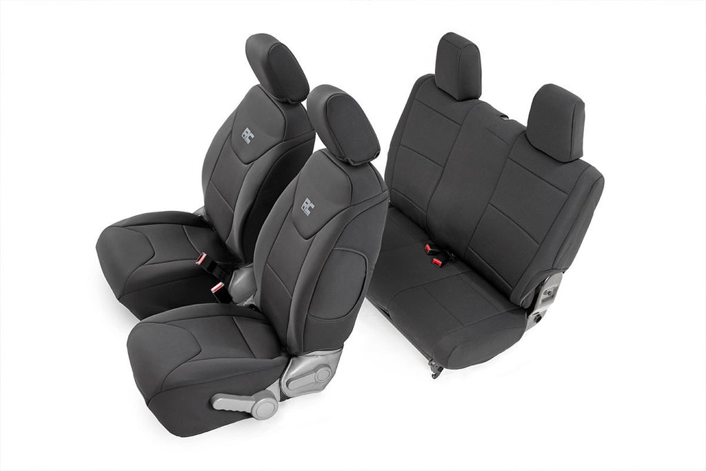 Rough Country Seat Cover Jeep Neoprene Seat Cover Set Black 07-10 Wrangler JK 2 Door Rough Country - Rough Country - 91005