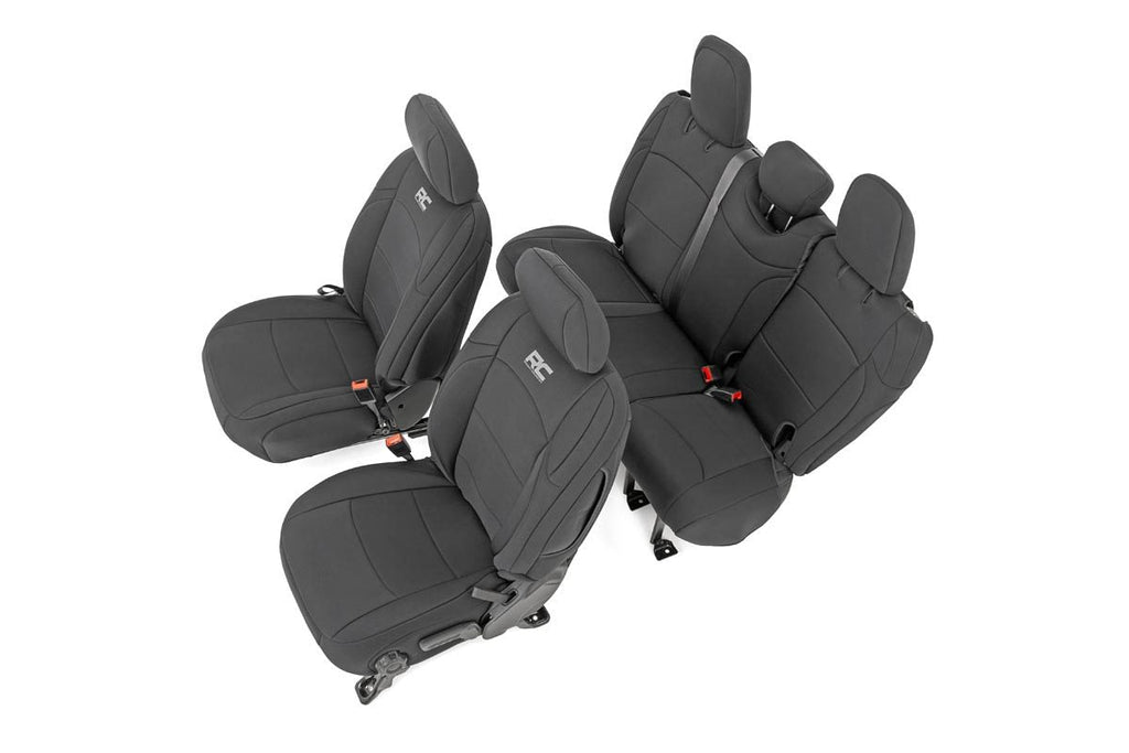 Rough Country Seat Cover Jeep Neoprene Seat Cover Set Black 18-20 Wrangler JL Unlimited Rough Country - Rough Country - 91010