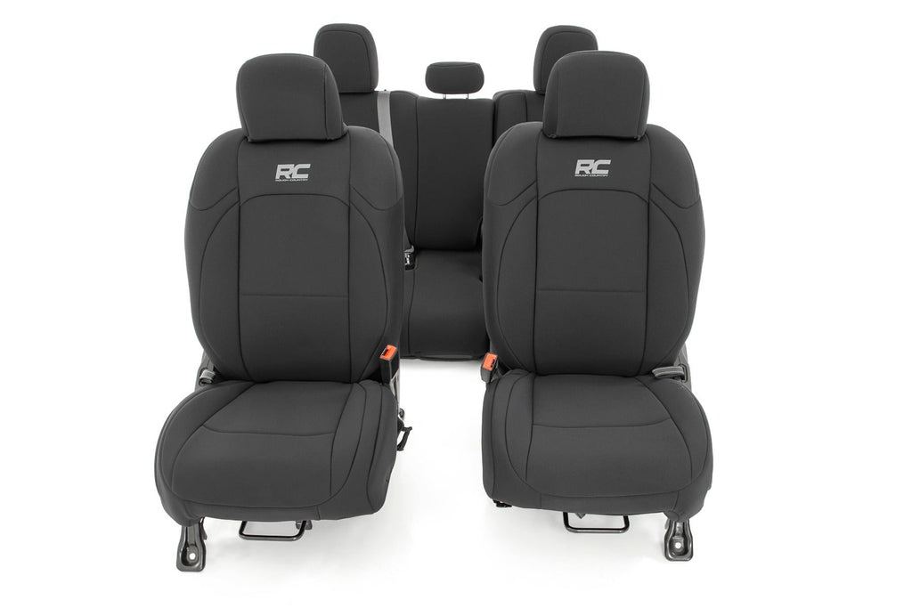 Rough Country Seat Cover Jeep Neoprene Seat Cover Set Black (2020 Gladiator JT) Rough Country - Rough Country - 91034