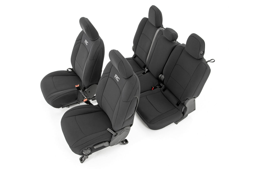 Rough Country Seat Cover Jeep Neoprene Seat Cover Set Black (2020 Gladiator JT) Rough Country - Rough Country - 91034