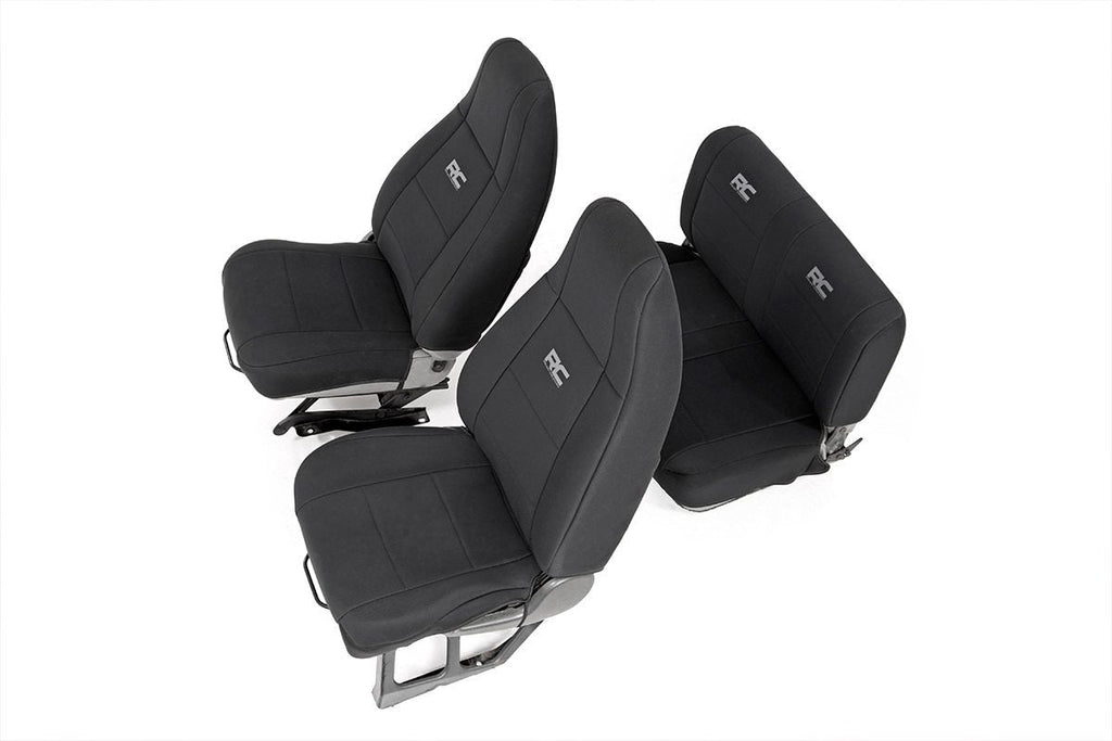 Rough Country Seat Cover Jeep Neoprene Seat Cover Set Black 87-90 Wrangler YJ Rough Country - Rough Country - 91008