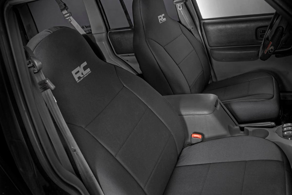 Rough Country Seat Cover Jeep Neoprene Seat Cover Set Black 97-01 XJ w/Non-Detachable Headrest Rough Country - Rough Country - 91022