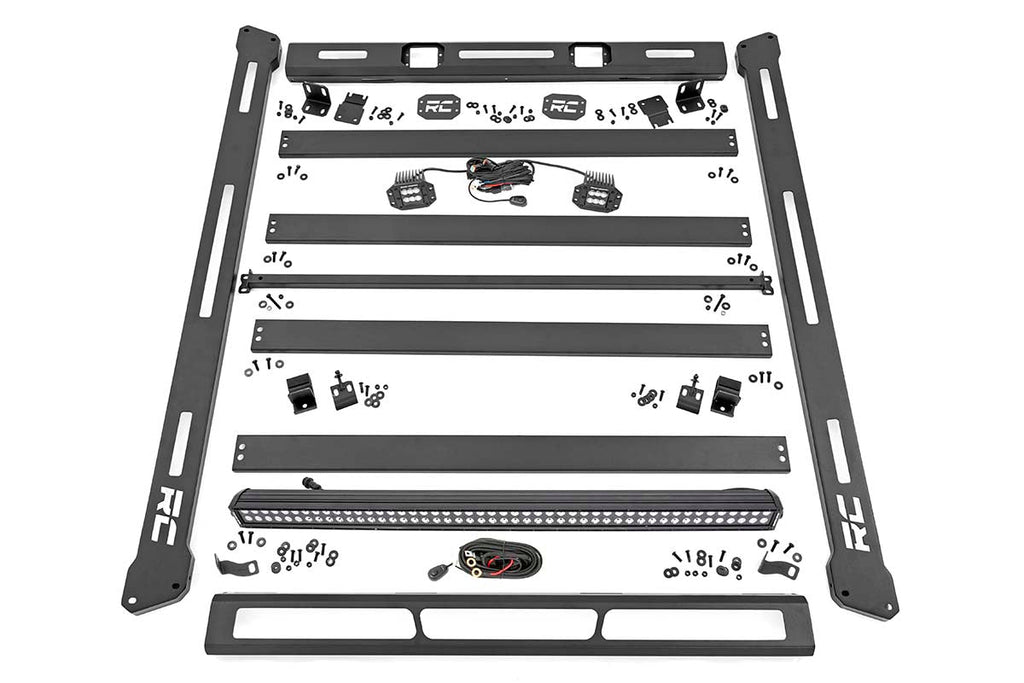 Rough Country Roof Rack Jeep Roof Rack System w/Black-Series LED Lights 07-18 Wrangler JK Rough Country - Rough Country - 10615