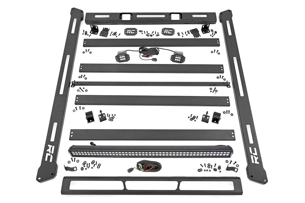 Rough Country Roof Rack Jeep Roof Rack System w/Black-Series LED Lights 07-18 Wrangler JK Rough Country - Rough Country - 10615