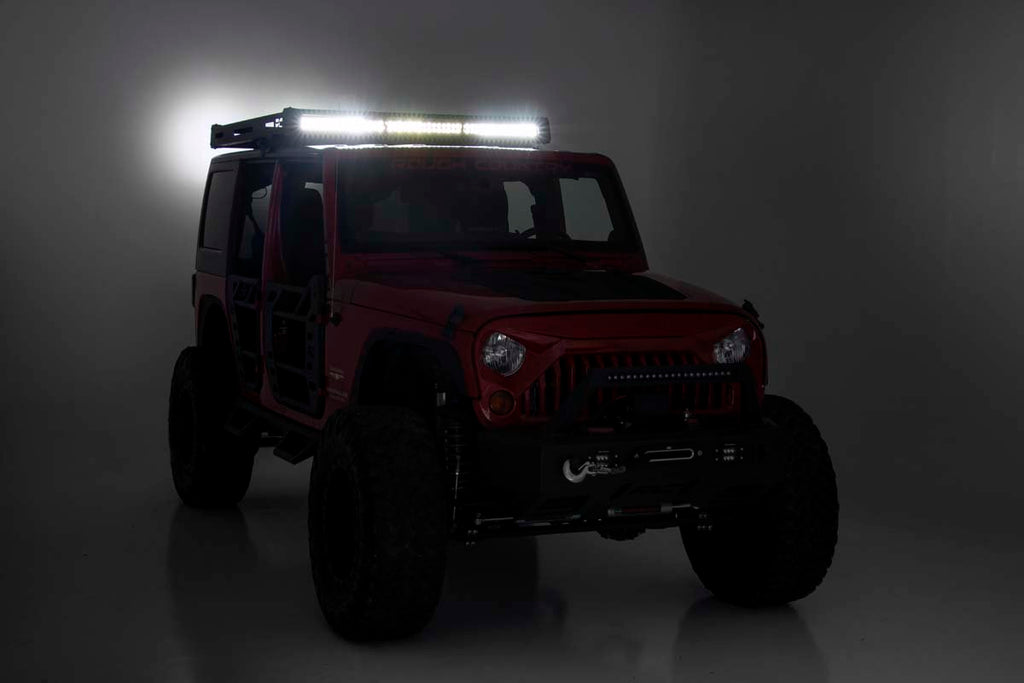 Rough Country Roof Rack Jeep Roof Rack System w/Black-Series LED Lights 07-18 Wrangler JK Rough Country - Rough Country - 10615