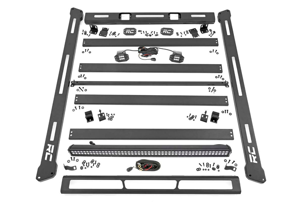 Rough Country Roof Rack Jeep Roof Rack System w/Black-Series LED Lights 18-20 Wrangler JL Rough Country - Rough Country - 10622
