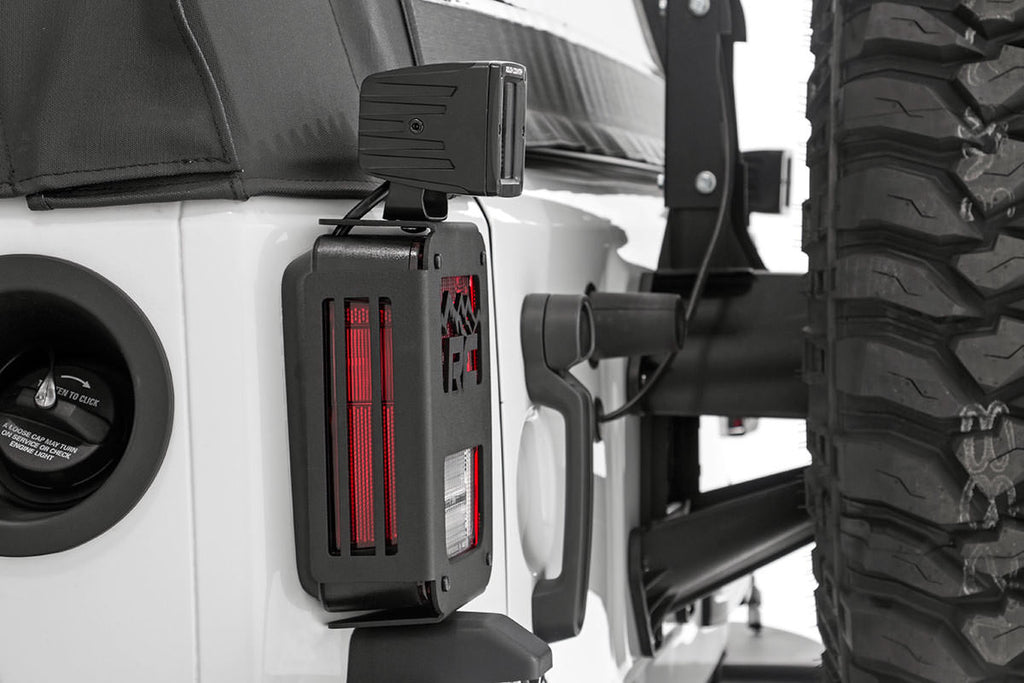 Rough Country Tail Light Cover Jeep Tail Light Covers Mountains 07-18 Wrangler JK Rough Country - Rough Country - 1078