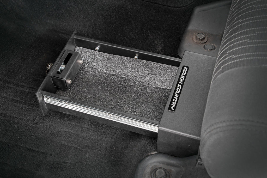 Rough Country Lock Box Jeep Under Seat Lock Box 07-18 Jeep Wrangler JK/JKU Rough Country - Rough Country - 99035