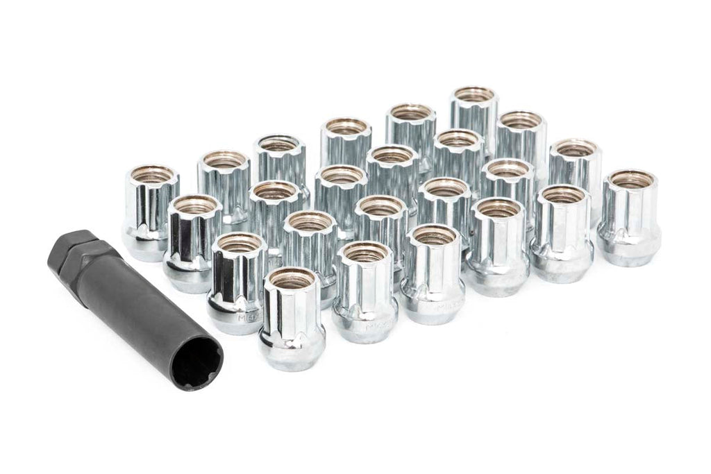Rough Country Wheel Lug Nut Kit M14x2.0 Wheel Installation Kit w/Lug Nuts and Socket Key Chrome Open End 32-Count Rough Country - Rough Country - ATD0418OE32