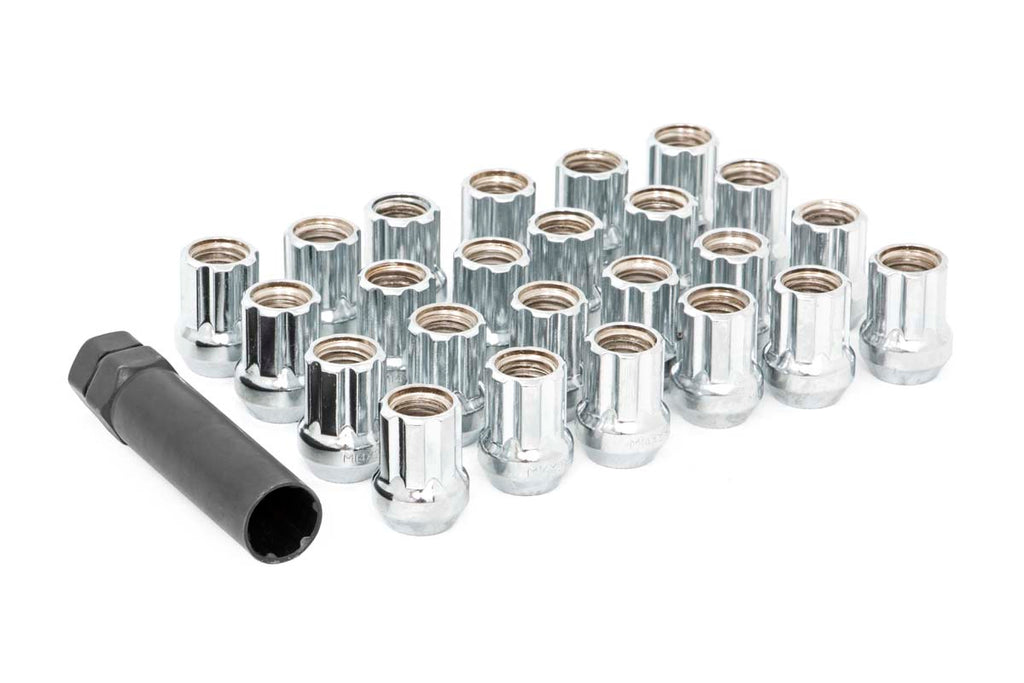Rough Country Wheel Lug Nut Kit M14x2.0 Wheel Installation Kit w/Lug Nuts and Socket Key Chrome Open End 32-Count Rough Country - Rough Country - ATD0418OE32