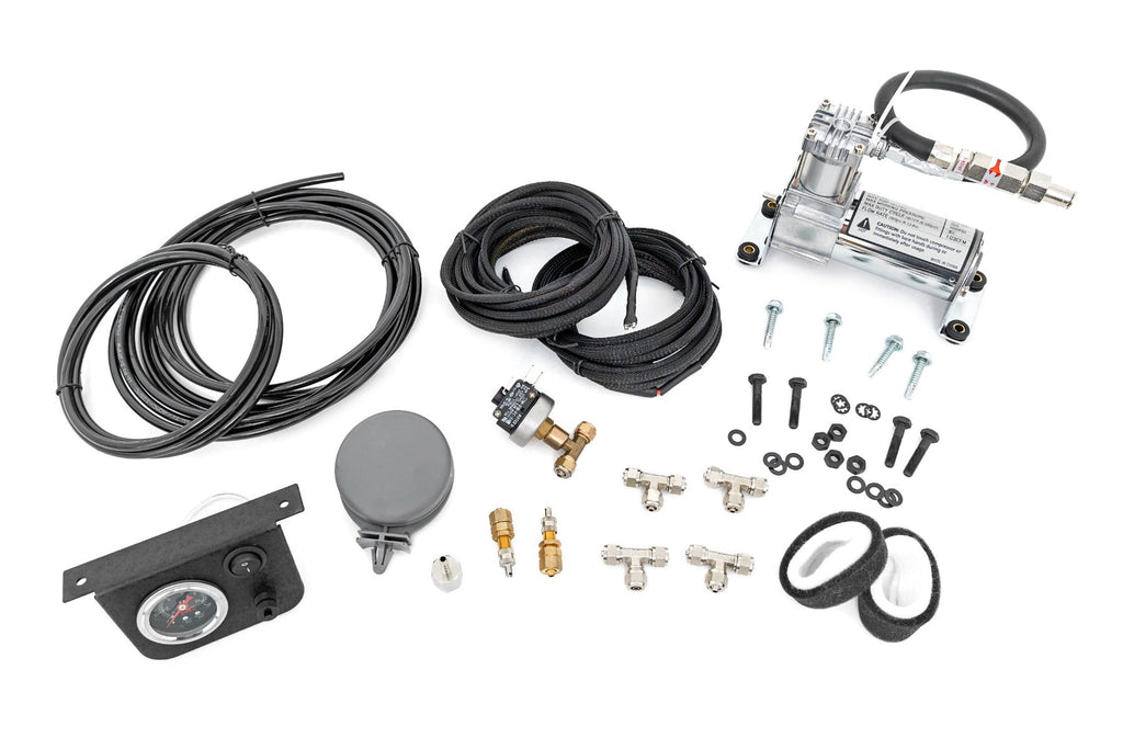 Rough Country Suspension Air Bag Compressor Onboard Air Bag Compressor Kit w/Gauge - Rough Country - 10100