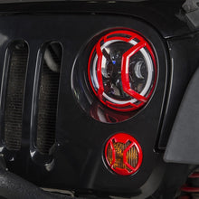 Load image into Gallery viewer, Rugged Ridge Light Covers and Guards Rugged Ridge 07-18 Jeep Wrangler JK/JKU Red Elite Headlight Euro Guards