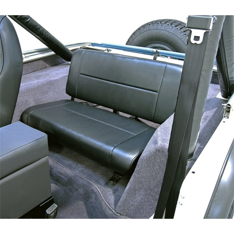 Rugged Ridge Seat Brackets & Frames Rugged Ridge Fixed Rear Seat Black 55-95 Jeep CJ / Jeep Wrangler