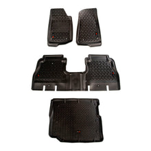 Load image into Gallery viewer, Rugged Ridge Floor Mats - Rubber Rugged Ridge Floor Liner Front/Rear/Cargo Black 18-21 Jeep Wrangler JL 4 Dr (Excl. 4XE Models)
