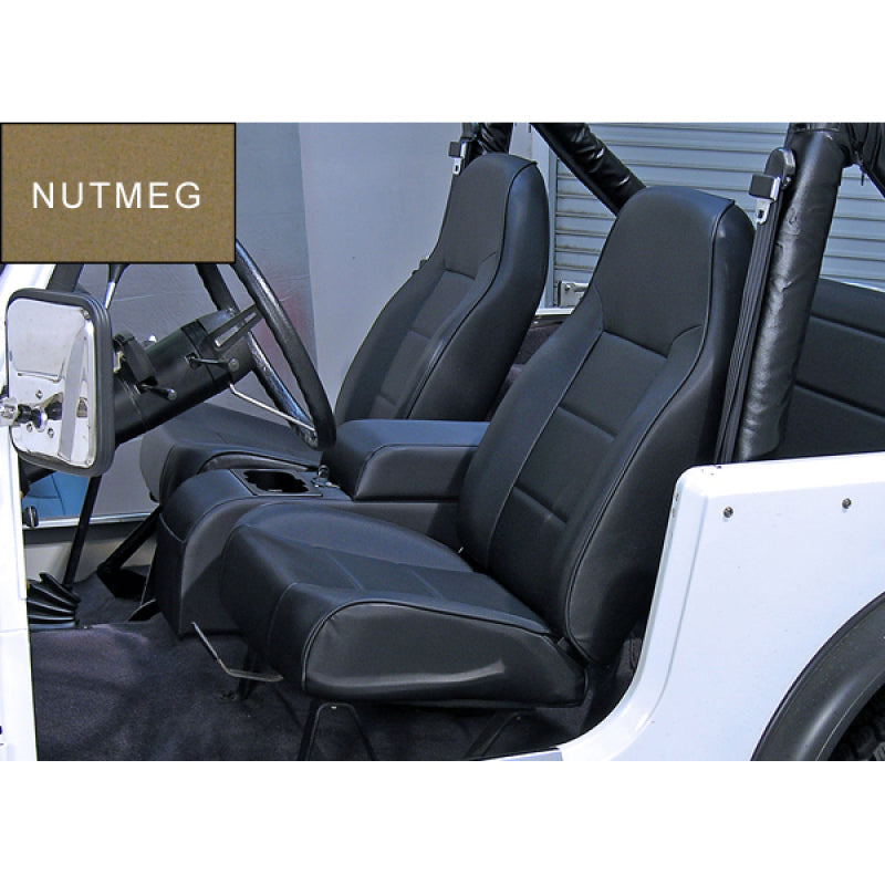 Rugged Ridge Seat Brackets & Frames Rugged Ridge High-Back Front Seat Non-Recline Nutmeg 76-02 CJ&Wra