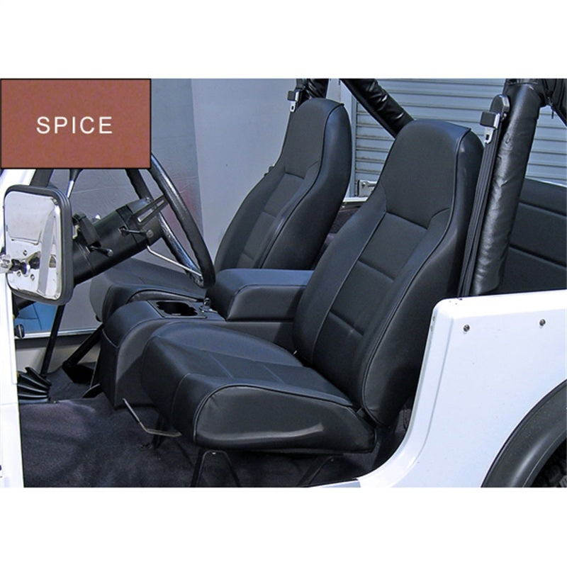 Rugged Ridge Seat Brackets & Frames Rugged Ridge High-Back Front Seat Non-Recline Spice 76-02 CJ&Wran