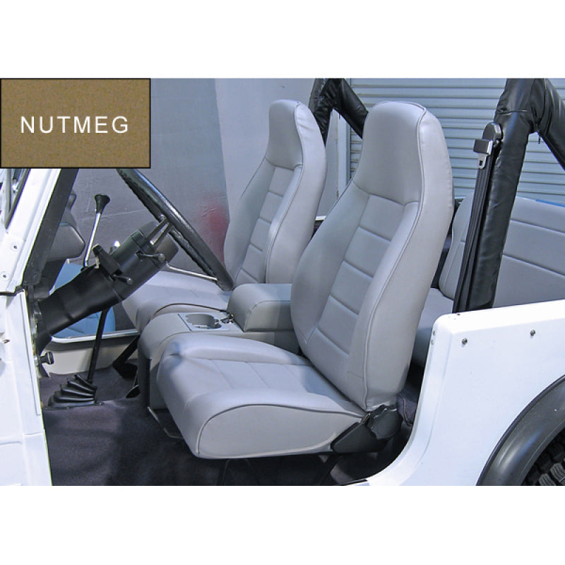 Rugged Ridge Seat Brackets & Frames Rugged Ridge High-Back Front Seat Reclinable Nutmeg 76-02 CJ&Wran