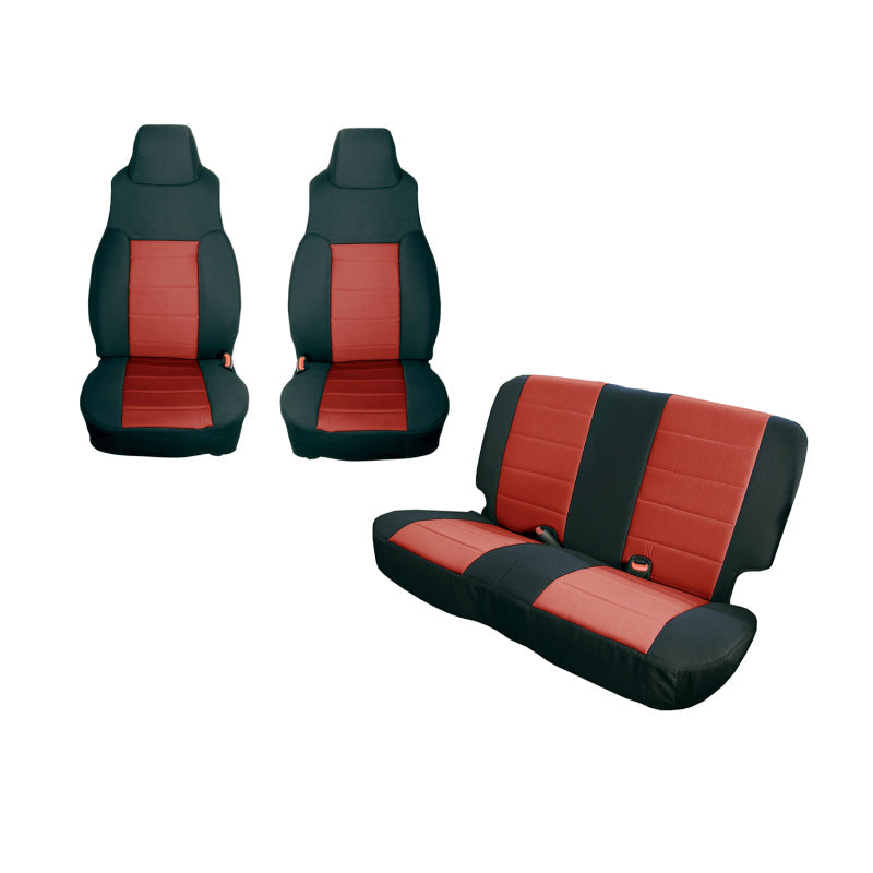 Rugged Ridge Seat Covers Rugged Ridge Seat Cover Kit Black/Red 03-06 Jeep Wrangler TJ