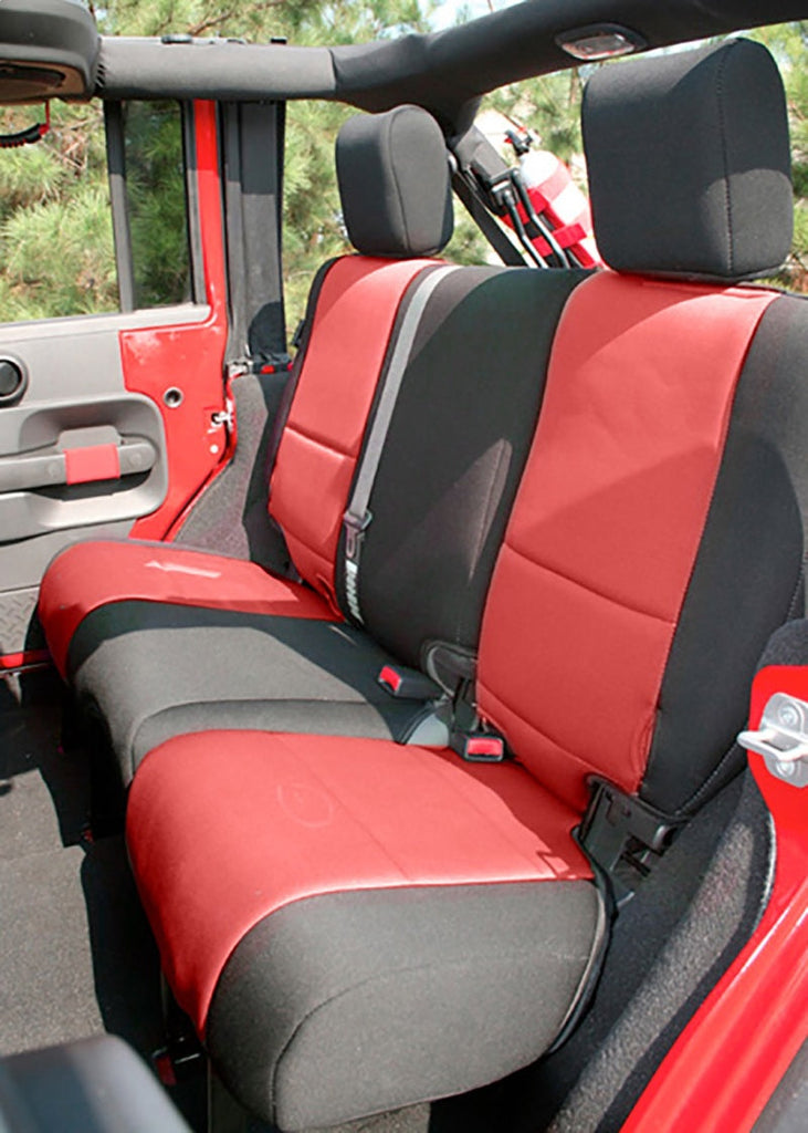 Rugged Ridge Seat Covers Rugged Ridge Seat Cover Kit Black/Red 07-10 Jeep Wrangler JK 2dr