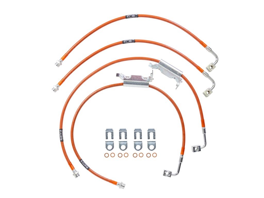 Rusty's Off Road Products Rusty's Brake Hoses - Stainless Steel Front and Rear Set - JK Wrangler
