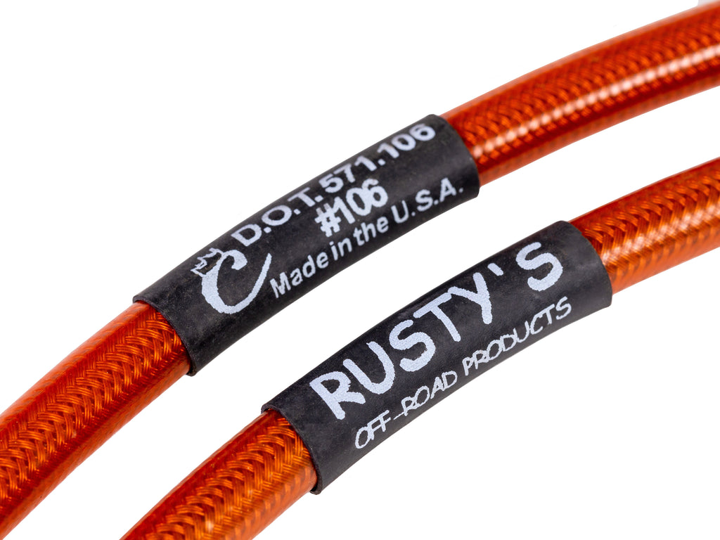 Rusty's Off Road Products Rusty's Brake Hoses - Stainless Steel Front and Rear Set - JK Wrangler
