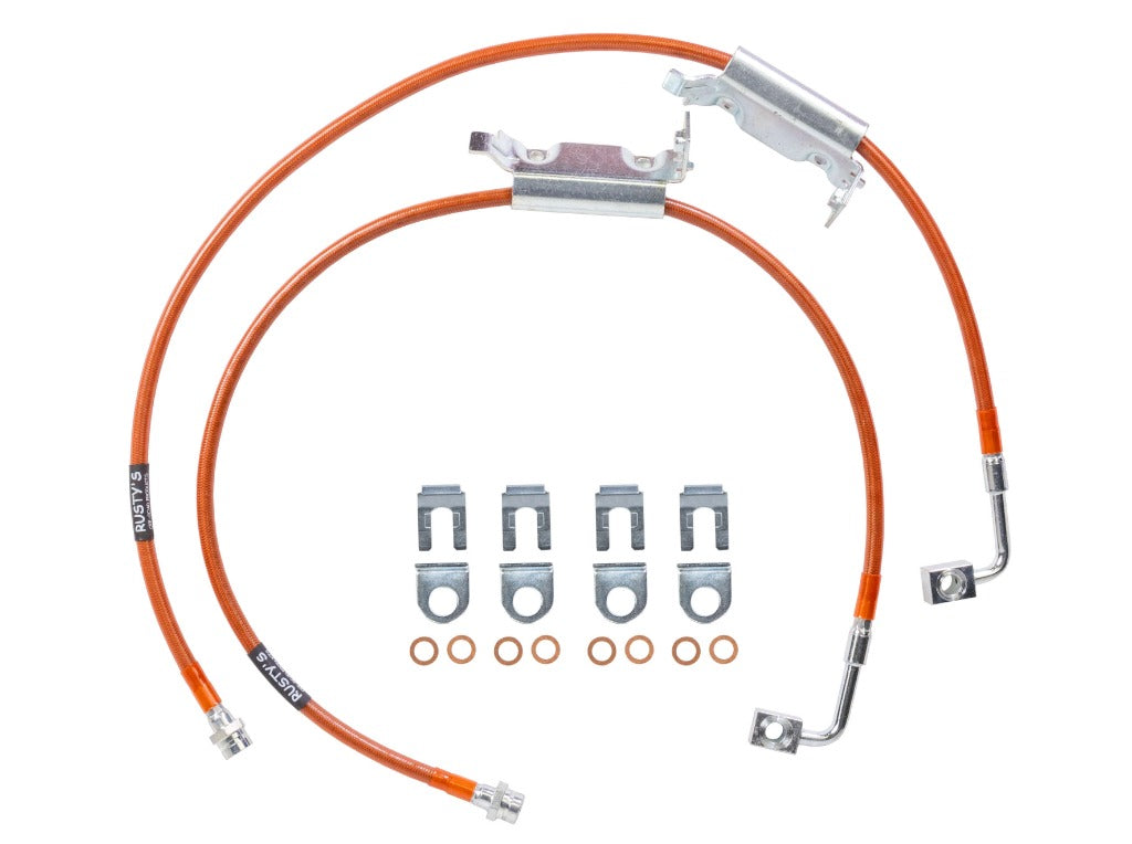 Rusty's Off Road Products Rusty's Brake Hoses - Stainless Steel Front - JK