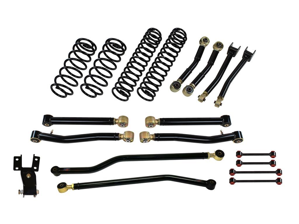 Rusty's Off Road Products Adjustable Control Arms with Forged Rubber Ends (SKU: RC-CA211HC-JLJT / RC-CA421-JLJT / RC-CA212-JKJL / RC-CA222-JKJL) / No Shocks Supplied / 2018 - 2023 Gasoline Engine Rusty's JL Wrangler 2" Advanced Kit