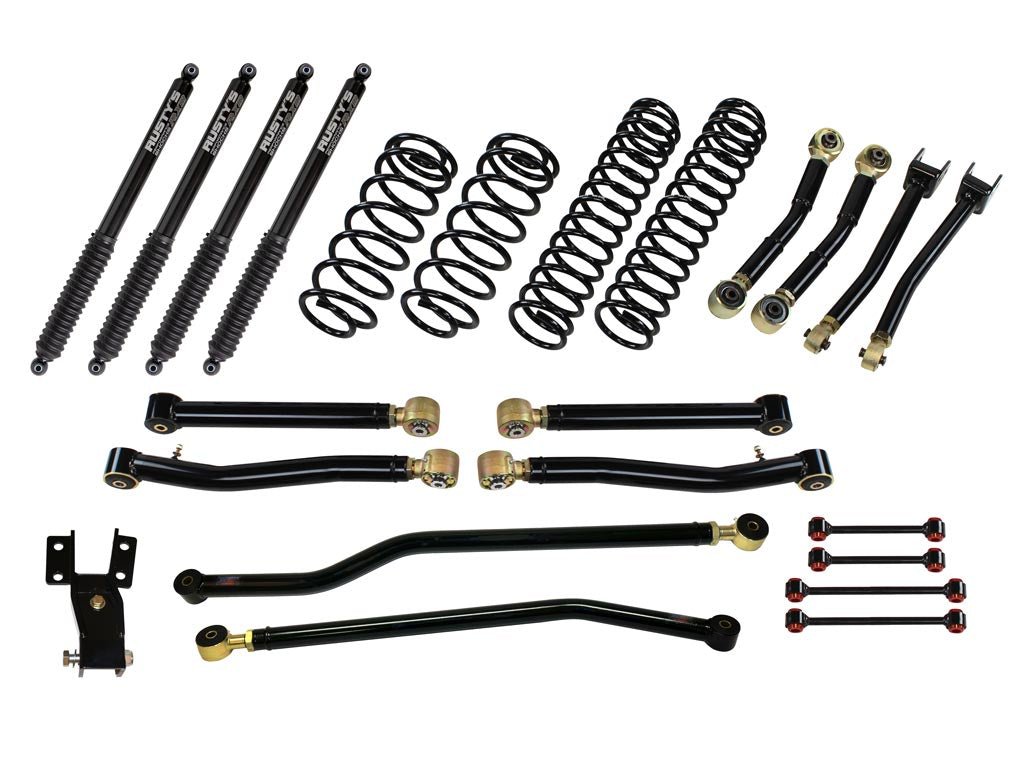 Rusty's Off Road Products Adjustable Control Arms with Forged Rubber Ends (SKU: RC-CA211HC-JLJT / RC-CA421-JLJT / RC-CA212-JKJL / RC-CA222-JKJL) / RX800 Series (SKU: R-823 / R-823) / 2018 - 2023 Gasoline Engine Rusty's JL Wrangler 2" Advanced Kit