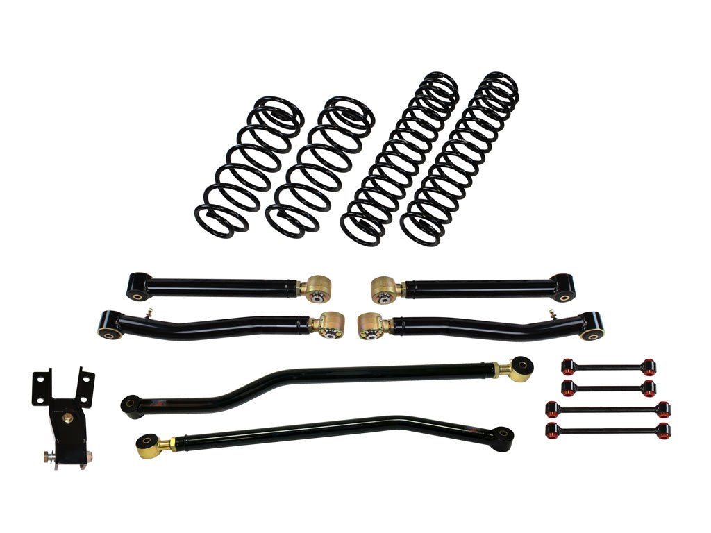 Rusty's Off Road Products Front and Rear Adjustable Lower Control Arms with Forged Rubber Ends (SKU: RC-CA211HC-JLJT / RC-CA212-JKJL) / No Shocks Supplied / 2018 - 2023 Gasoline Engine Rusty's JL Wrangler 3" Performance Kit