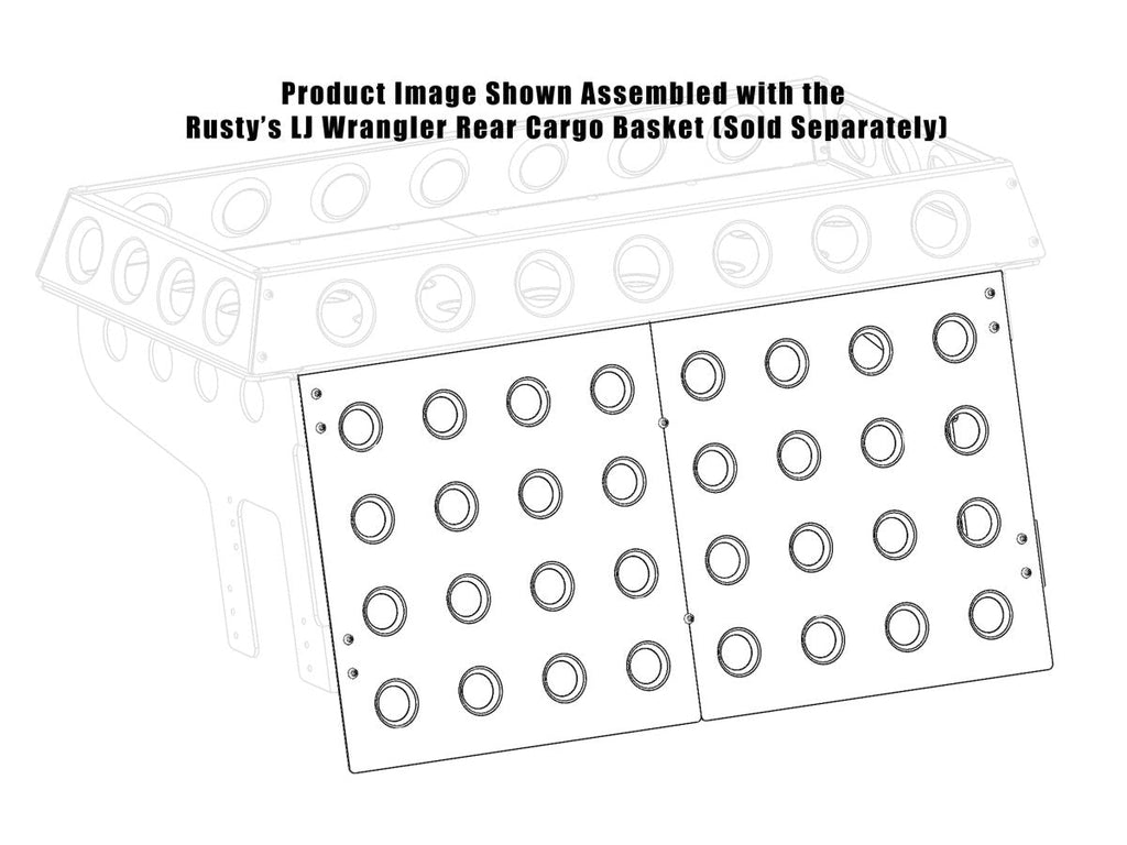 Rusty's Off Road Products Rusty's LJ Wrangler Rear Cargo Basket Close Out Panel Kit
