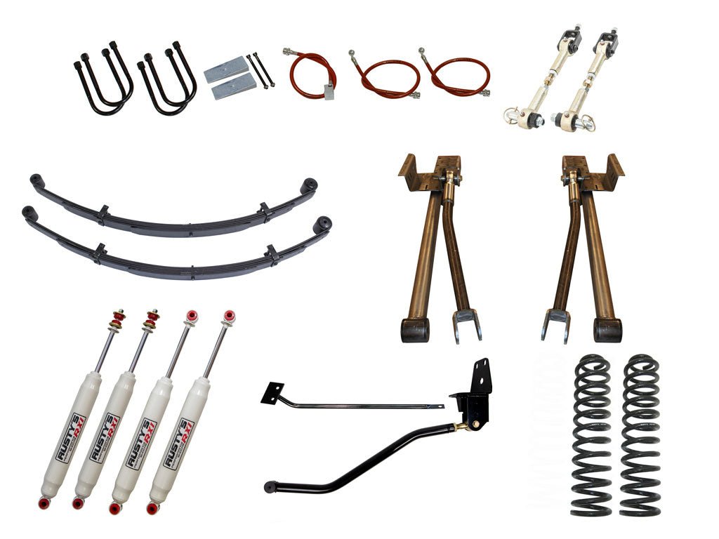 Rusty's Off Road Products RX100 Series (SKU: RX-36 / RX-11) / Competition 4 Link (SKU: RK-CS10-MJ) / Dana 35 / Dana 44 (SKU: RC-UB-2) Rusty's MJ Comanche 4.5" Long Travel Kit
