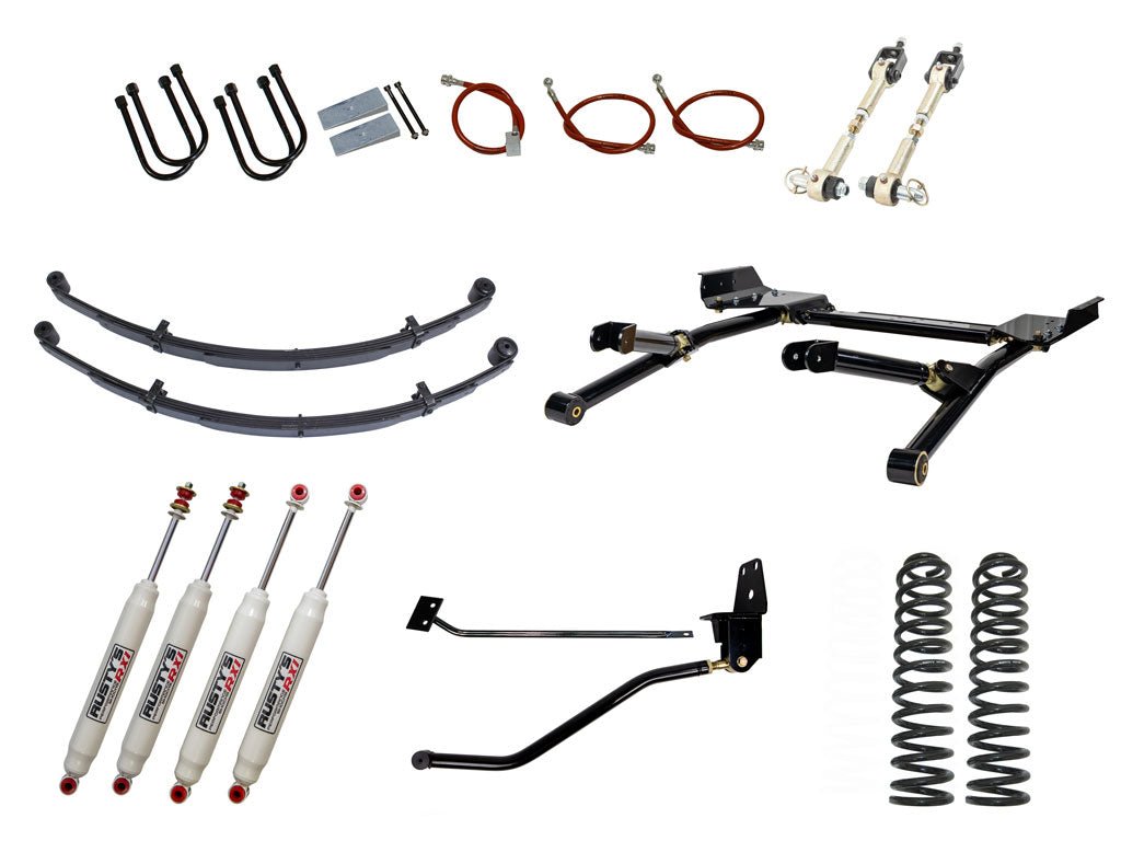 Rusty's Off Road Products RX100 Series (SKU: RX-36 / RX-11) / Radius Arm (SKU: RK-LT10-MJ-STD) / Dana 35 / Dana 44 (SKU: RC-UB-2) Rusty's MJ Comanche 4.5" Long Travel Kit