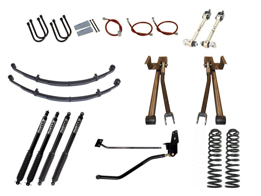 Rusty's Off Road Products RX800 Series (SKU: R-836 / R-811) / Competition 4 Link (SKU: RK-CS10-MJ) / Dana 35 / Dana 44 (SKU: RC-UB-2) Rusty's MJ Comanche 4.5" Long Travel Kit