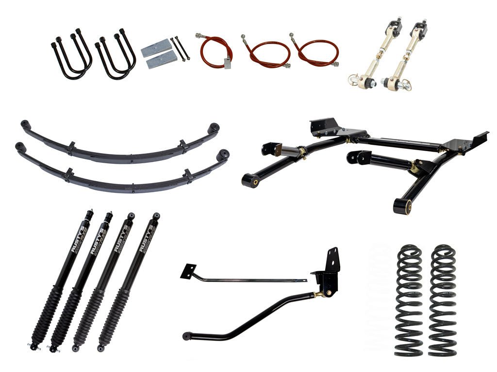 Rusty's Off Road Products RX800 Series (SKU: R-836 / R-811) / Radius Arm (SKU: RK-LT10-MJ-STD) / Dana 35 / Dana 44 (SKU: RC-UB-2) Rusty's MJ Comanche 4.5" Long Travel Kit