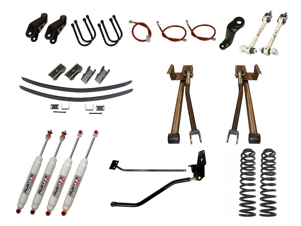 Rusty's Off Road Products RX100 Series (SKU: RX-16 / RX-11) / Competition 4 Link (SKU: RK-CS10-XJ) / Dana 35 / Dana 44 (SKU: RC-UB-2) Rusty's MJ Comanche 8" Long Travel Kit