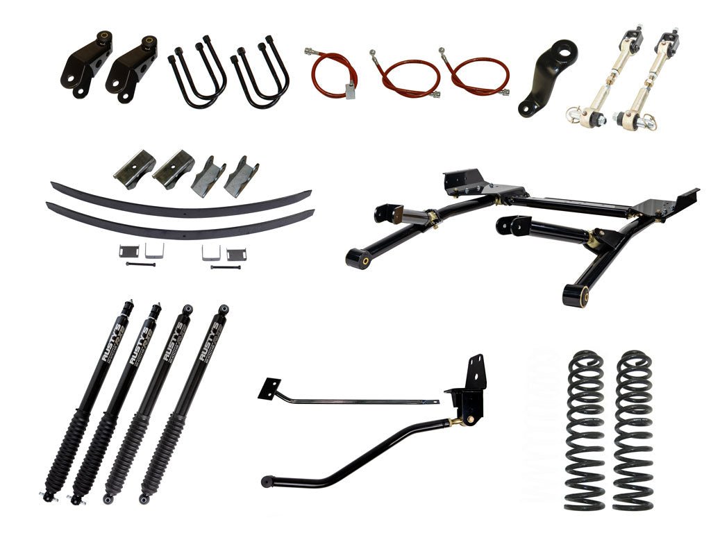 Rusty's Off Road Products RX800 Series (SKU: R-816 / R-811) / Radius Arm (SKU: RK-LT10-XJ-STD) / Dana 35 / Dana 44 (SKU: RC-UB-2) Rusty's MJ Comanche 8" Long Travel Kit