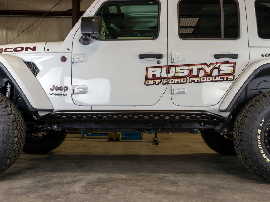 Rusty's Off Road Products Skid Plates Rusty's Rocker Armor with Kicker Tube - 2018-2023 JL Wrangler 4-Door