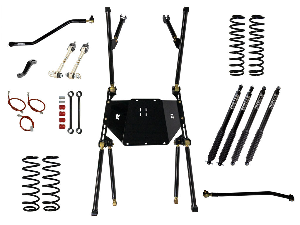 Rusty's Off Road Products RX800 Series (SKU: R-827 / R-864) / Standard (150lb/in) (SKU: RC-CS300-TJ) / '97-'02 TJ Rusty's TJ Wrangler 3" Long Travel Kit