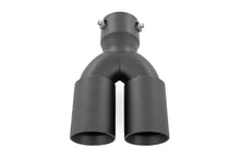 Load image into Gallery viewer, Exhaust Tip | Black | Red RC Logo | 2.5-3 Inch Pipe Single Inlet | Dual Outlet