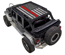 Load image into Gallery viewer, SPIDERWEBSHADE Product Black JK-4D Tactical Flag Distressed Thin Red Line