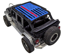 Load image into Gallery viewer, SPIDERWEBSHADE Product Blue JK-4D Tactical Flag Distressed Thin Red Line
