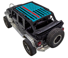 Load image into Gallery viewer, SPIDERWEBSHADE Product Teal JK-4D Tactical Flag Distressed Thin Red Line